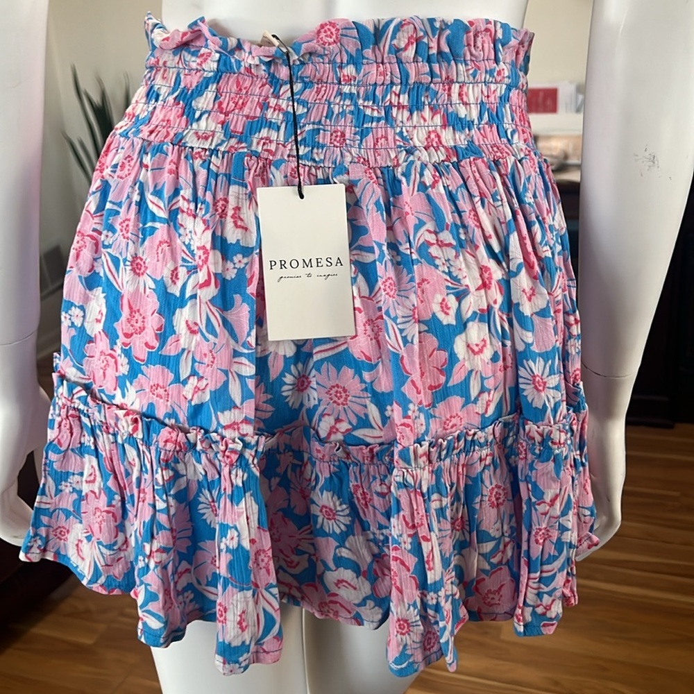 Floral Ruffle Mini Skirt - Picture 2 of 7